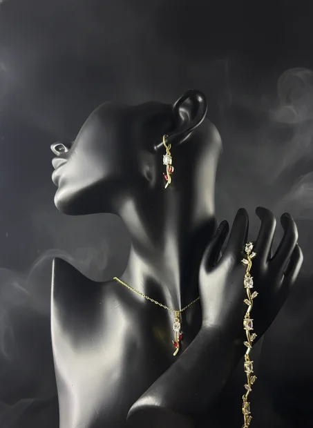 Ensemble Bijoux TULIPE en Acier Inoxydable – Élégance Intemporelle