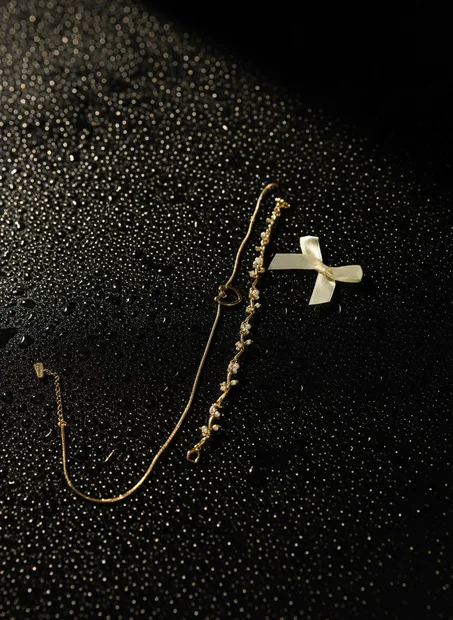 Ensemble Bijoux Élégant Doré avec Bracelet et Collier Cœur