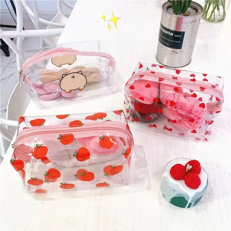 💖Trousse de rangement en PVC imprimée coeur  L18xl10xH10💖