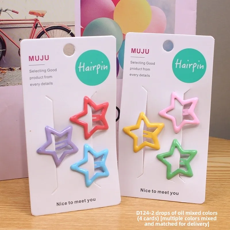 💫​​✨🩵​💚💛​💜​🩷​​​Pack de 3 pinces "Etoiles" couleurs mixtes🩵​💚💛​💜​🩷💫​​✨