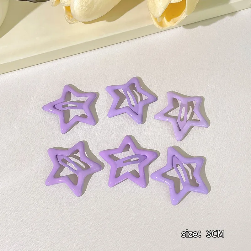 💫​​✨💜​🟣​🟪​​​Pack de 6 pinces "Etoiles" violet effet huileux💜​🟣​🟪💫​​✨
