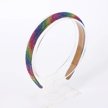 🌈👑✨Serre-tête en tissu orné de strass multicolores 🌈✨💖😍