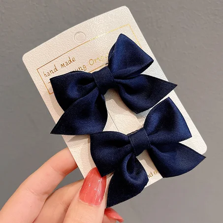✨Set de 2 Pinces à cheveux nœud papillon bleu marine✨