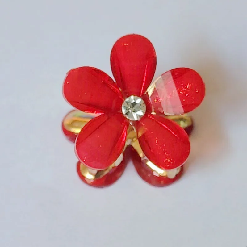 💖​🌸Mini pince à griffe fleur rouge🌹