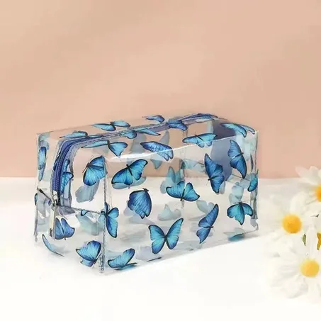 🦋Trousse de rangement en PVC imprimé papillons L18xl10xH10🦋