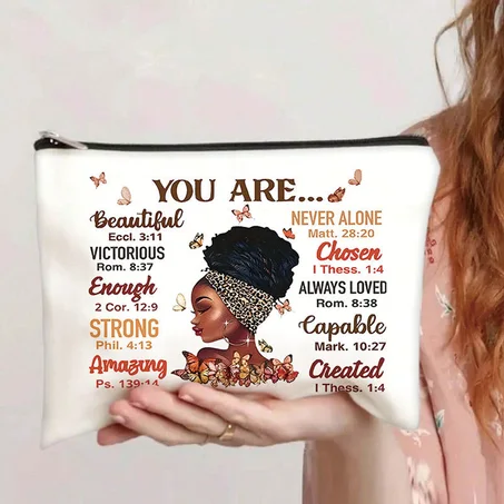 💅🏽💄💖🩷Trousse de rangement d'accessoires, imprimée "Motivations"💅🏽💄💖🩷