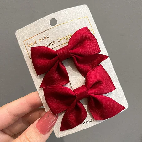 ✨Set de 2 Pinces à cheveux nœud papillon rouge✨🤩