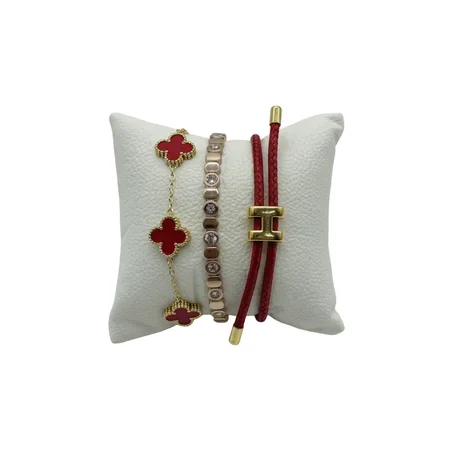 Red Clover Bracelet Set