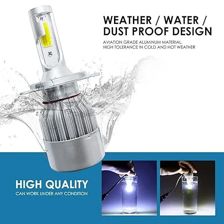 C6 2PCS Headlight LED 6500K Cree Hi/low Kits WHITE