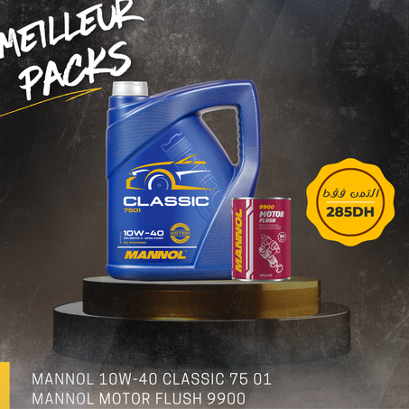 pack vidange mannol 10w-40 et produit de rinçage motor flush