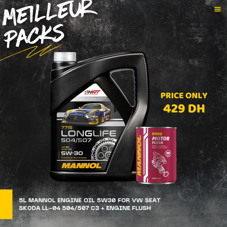 Mannol Longlife 504/507 5W-30 avec Produit Prévidange