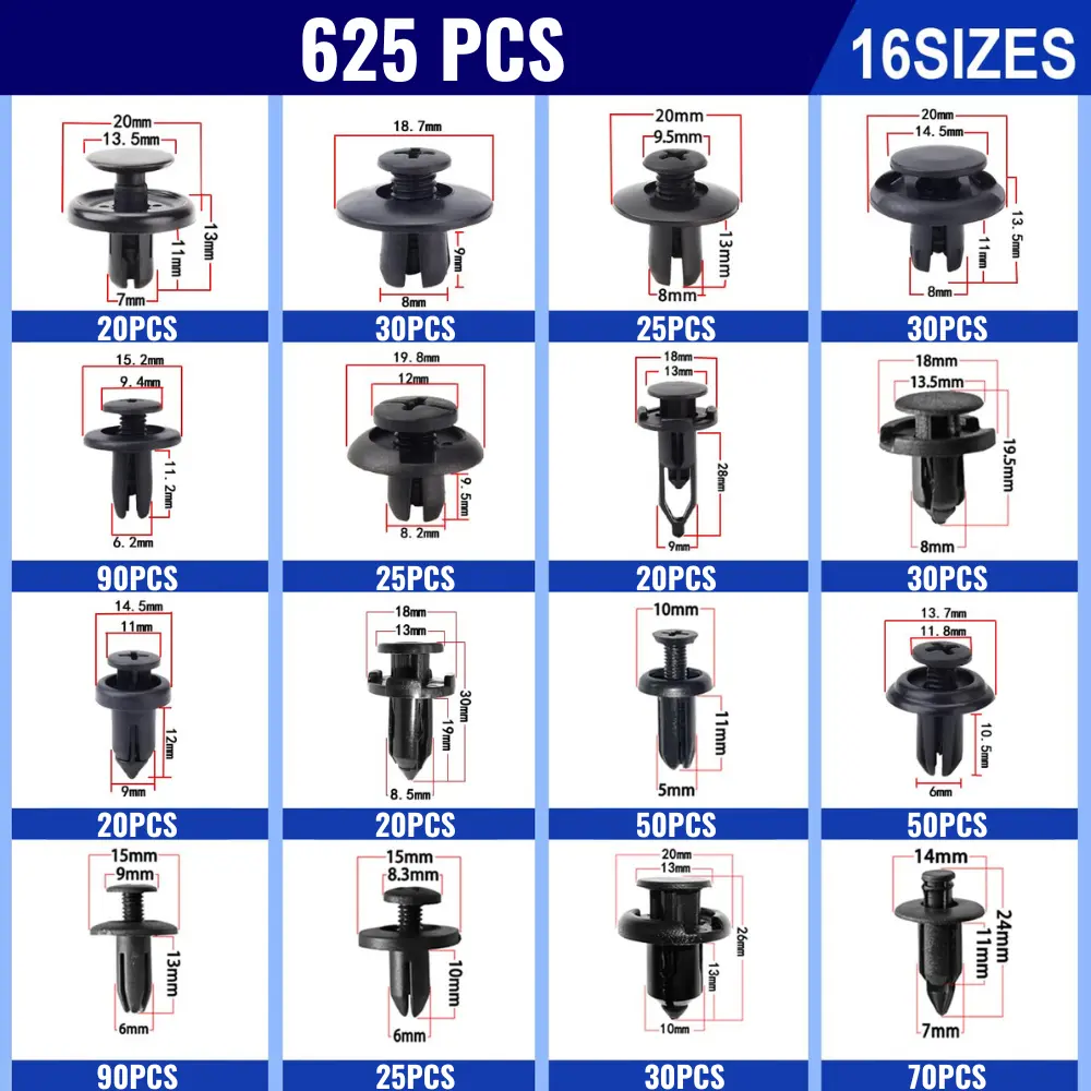 علبة براغي لأجزاء السيارة 625 قطعة