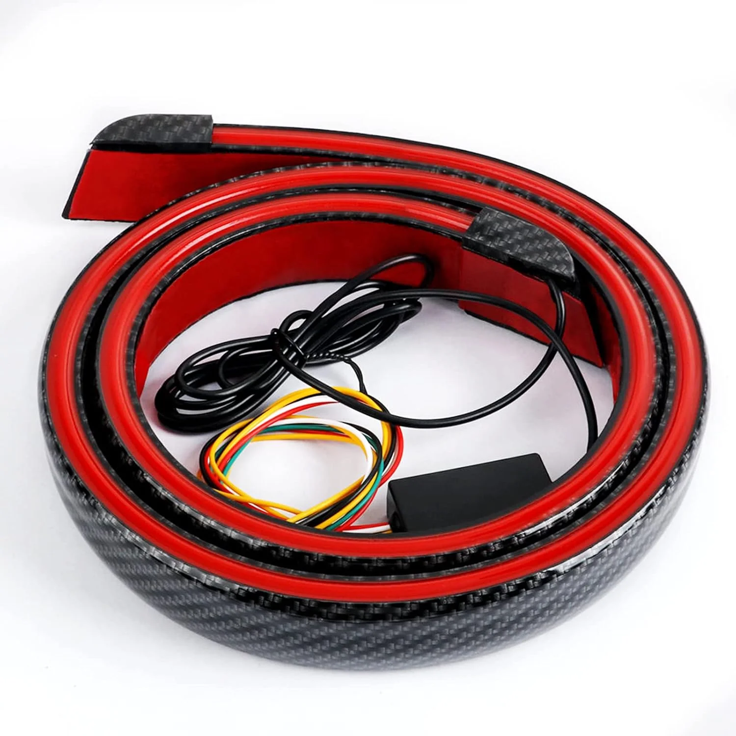 LED Spoiler PVC DC12V Fibre De Carbone Arrière Tronc Spoiler