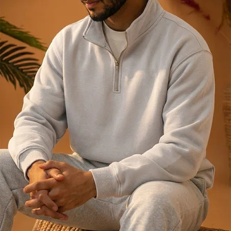 Basic quarter zip sweatshirt