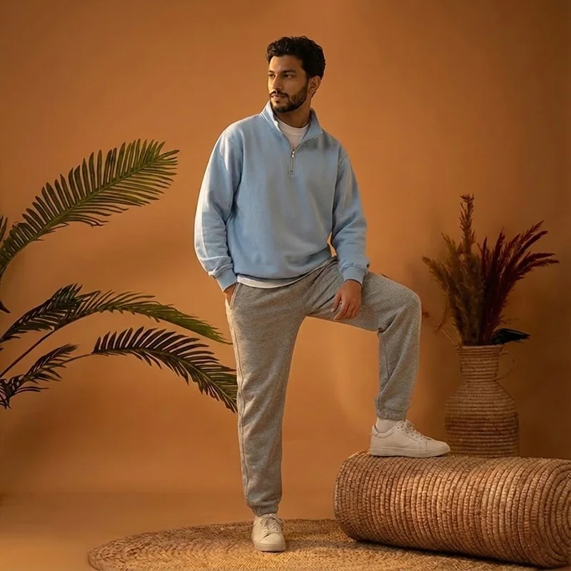 Basic quarter zip sweatshirt