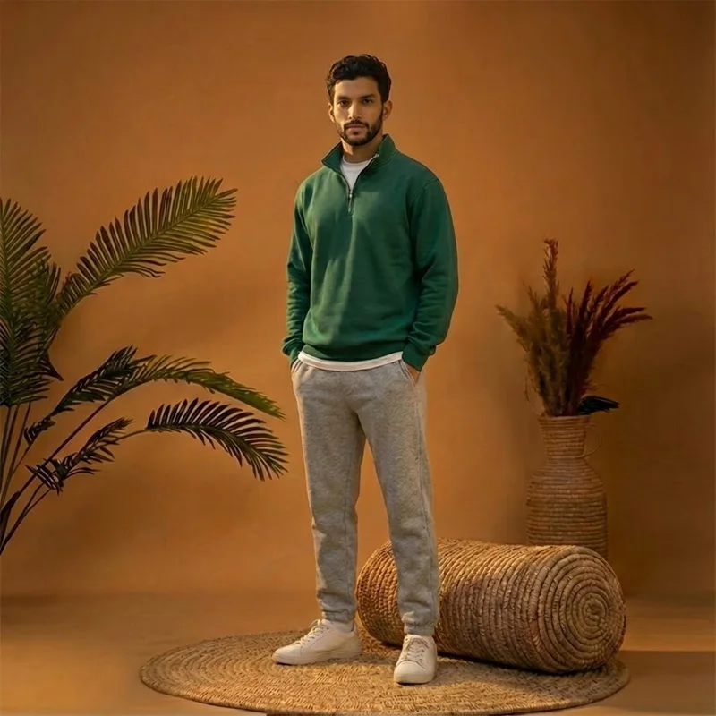 Basic quarter zip sweatshirt