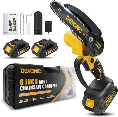 منشار  كهربائي لاسلكي، سلسلة و محمول باليد، مقص تقليم مع قفل أمان وحماية من الحمل الزائد لقطع الخشب وتقليم الأشجار و الحديقة