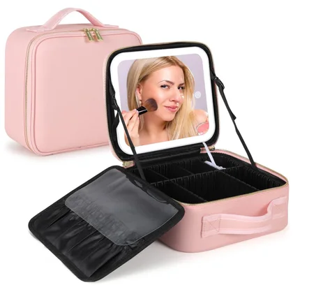 حقيبة مكياج مضيئة احترافية – تنظيم وأناقة في السفر