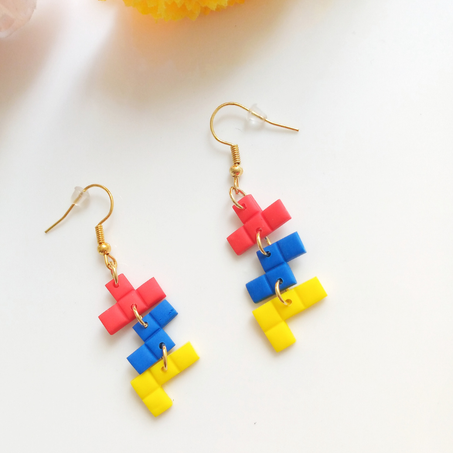 Block Puzzle Earrings