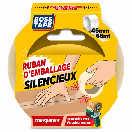 Ruban Adhésif BOSS TAPE Emballage Silencieux 45mmx66m – Cartons
