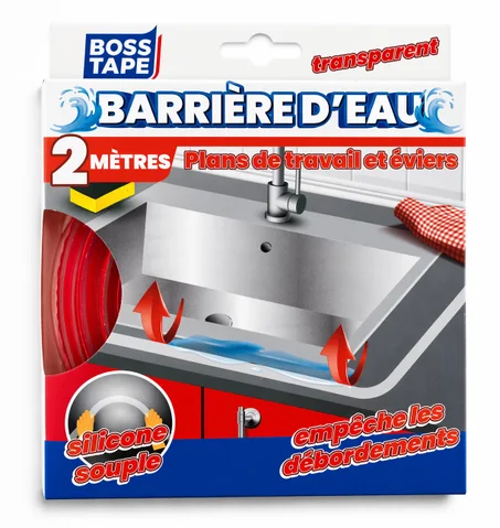 Barrière Eau BOSS TAPE Silicone Transparent 2m