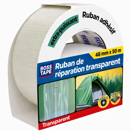 Duct Tape Transparent BOSS TAPE 48mm x 50m- Toile Américaine Étanche