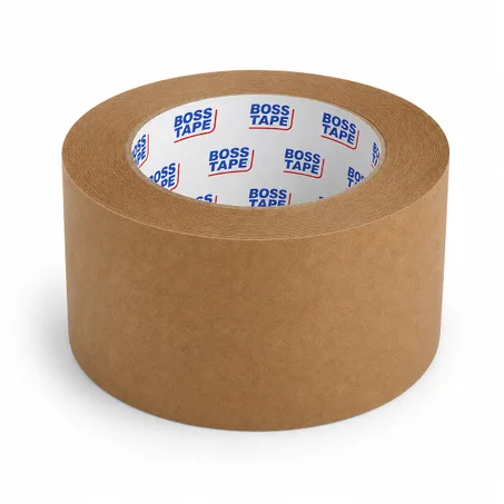 Ruban Emballage BOSS TAPE Kraft Siliconé Marron 72mm x 40m - Papier Écologique Recyclable