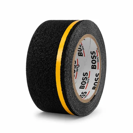 Ruban Antidérapant BOSS TAPE Noir 50mm x 25m – Bande Réfléchissante Jaune