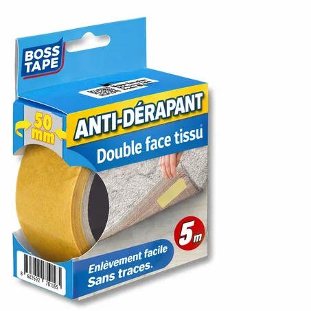 Ruban Double Face BOSS TAPE Moquette 50mm x 5m – Fixation Sol