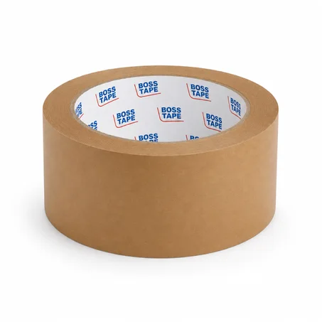 Ruban Emballage BOSS TAPE Kraft Siliconé Marron 48mm x 40m - Papier Écologique Recyclable