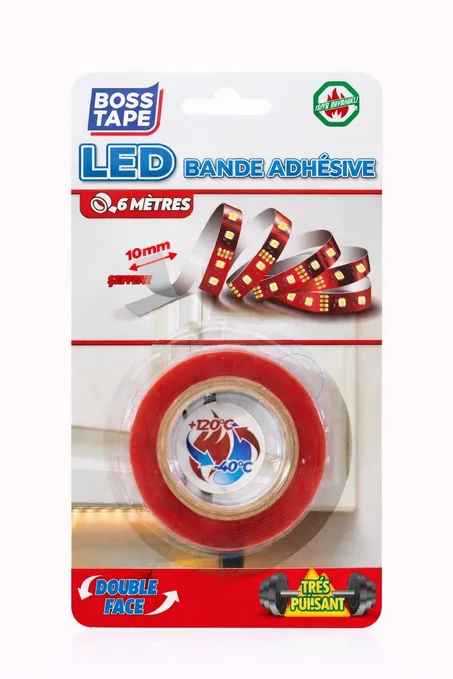 Ruban Adhésif BOSS TAPE LED 10mmx6m – Fixation Bandes Lumineuses