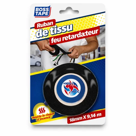 Ruban Isolant BOSS TAPE Câblage Électrique 18mmx9,14m – Tissu