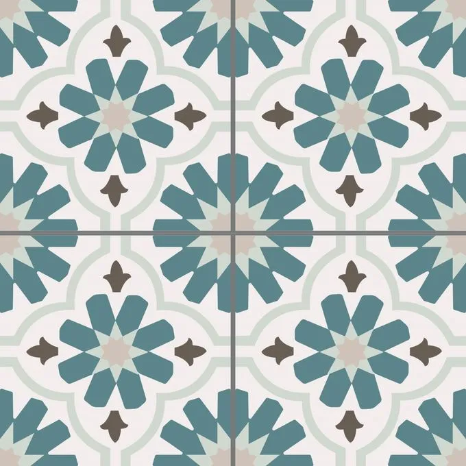 Carreau PVC Autocollant BOSS TAPE Arabesque 30cm x 30cm 4 Pièces - Art Oriental