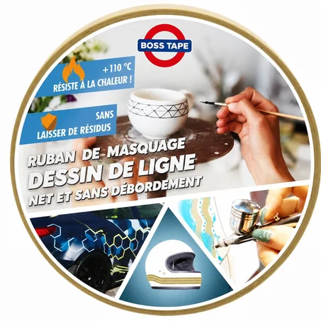 Ruban de Masquage Pliable à Bords Tranchants BOSS TAPE 5mm x 50m - Dessin de Ligne Net