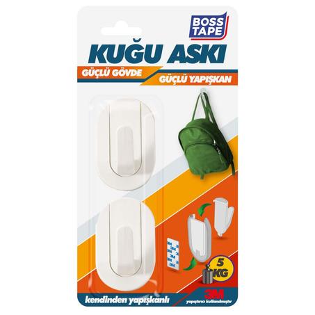 Lot 2 Crochets muraux adhésifs - 3M - 43mm 70mm