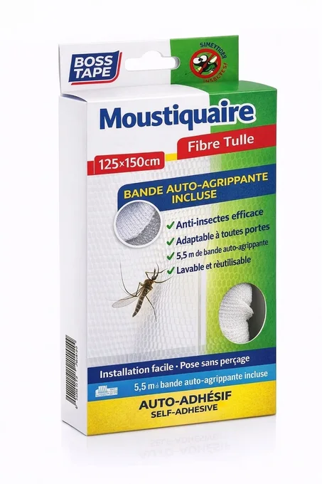 Moustiquaire Fenêtre BOSS TAPE 150x125cm – Auto-Adhésive Scratch