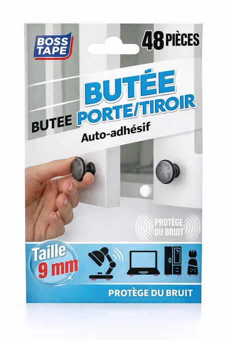 Patin Silencieux BOSS TAPE Meuble 9mm (48pcs) – Anti-Bruit