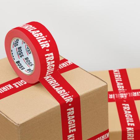 Ruban adhésif imprimé Fragile 50mmx66mt-Rouge