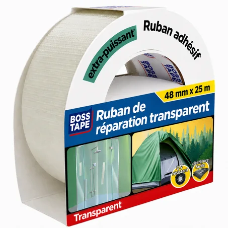 Duct Tape Transparent BOSS TAPE 48mm x 25m- Toile Américaine Étanche