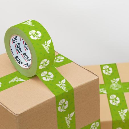 Ruban emballage vert écologique 66mt x 50mm boss tape