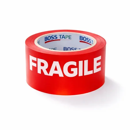 Ruban Fragile BOSS TAPE Rouge 50mm – Emballage Sécurisé