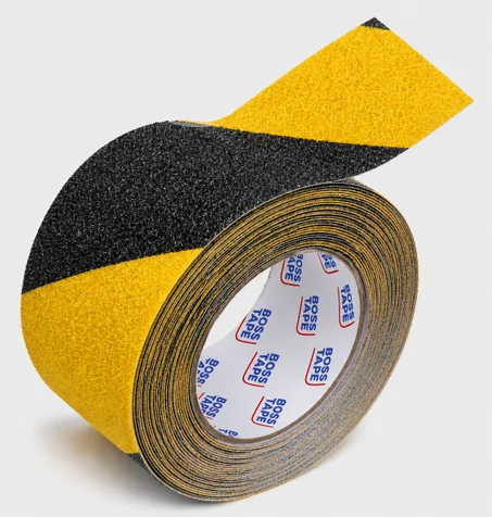 Bande Antidérapante BOSS TAPE 50mm x 5m Noir et Jaune - Sécurité Escaliers et Sols