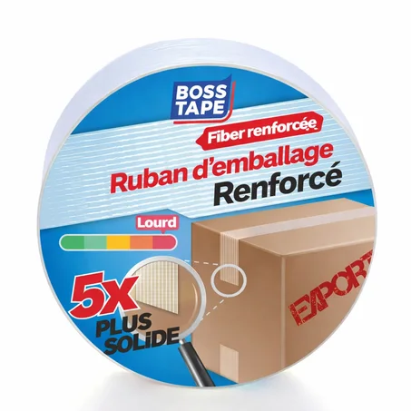 Ruban Emballage BOSS TAPE Fibre Verre 45mm – Ultra Résistant