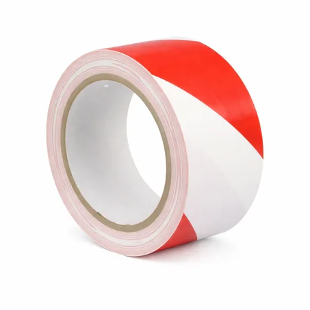 Ruban Marquage Sol BOSS TAPE Rouge/Blanc 48mm – Sécurité
