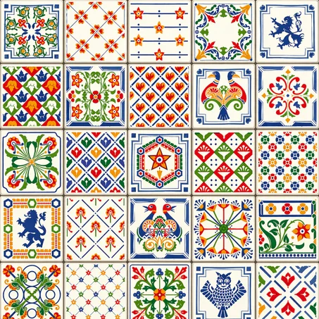 Carreau PVC Autocollant BOSS TAPE Floral 30cm x 30cm 4 Pièces - Décoration Florale