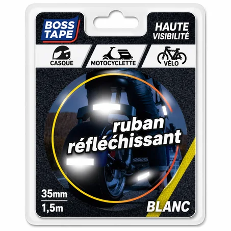 Bande Réfléchissante BOSS TAPE Blanc 35mm – Sécurité Nuit