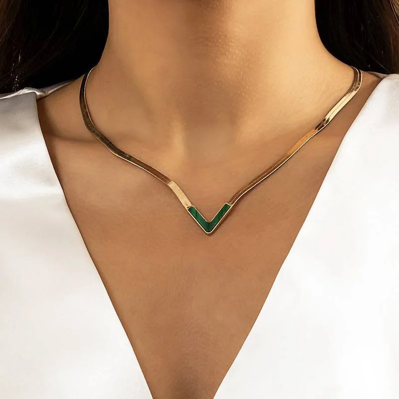 Fashion Collier-pour femme-En forme de V-05-