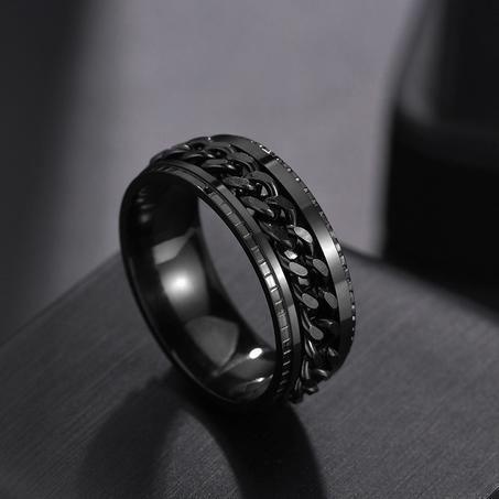 bague pour homme de bon qualité noire style