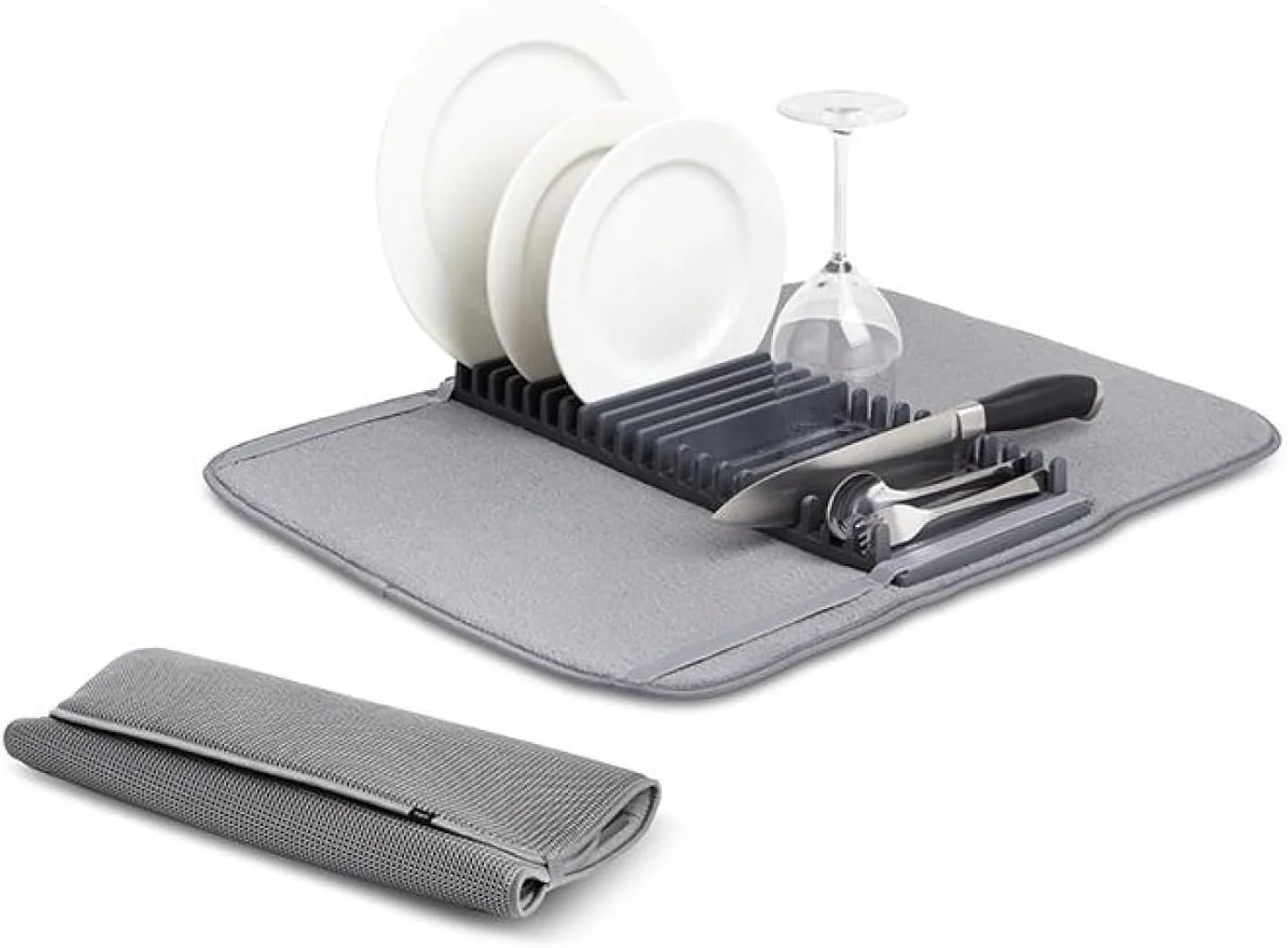 سجادة تجفيف الأطباق السريعة مع رف مدمج – DryMat Pro