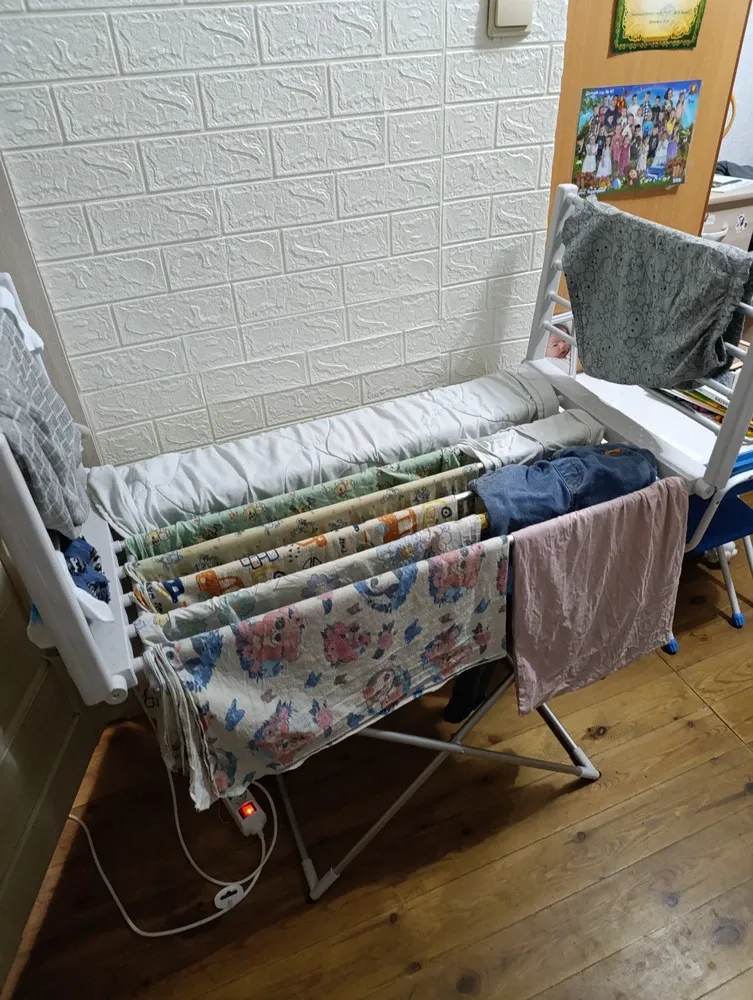 مجفف ملابس كهربائي حراري قابل للطي | منشر (غسيل) تدفئة | 18أنبوب تسخين كهربائي قابل للطي | منشر داخلي |Vألمنيوم220 -240 |